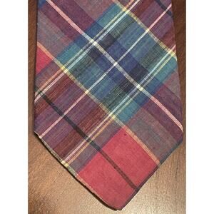Robert Talbott For Latimers Ltd Green Red Blue Hand Made 100% Cotton Made In Usa